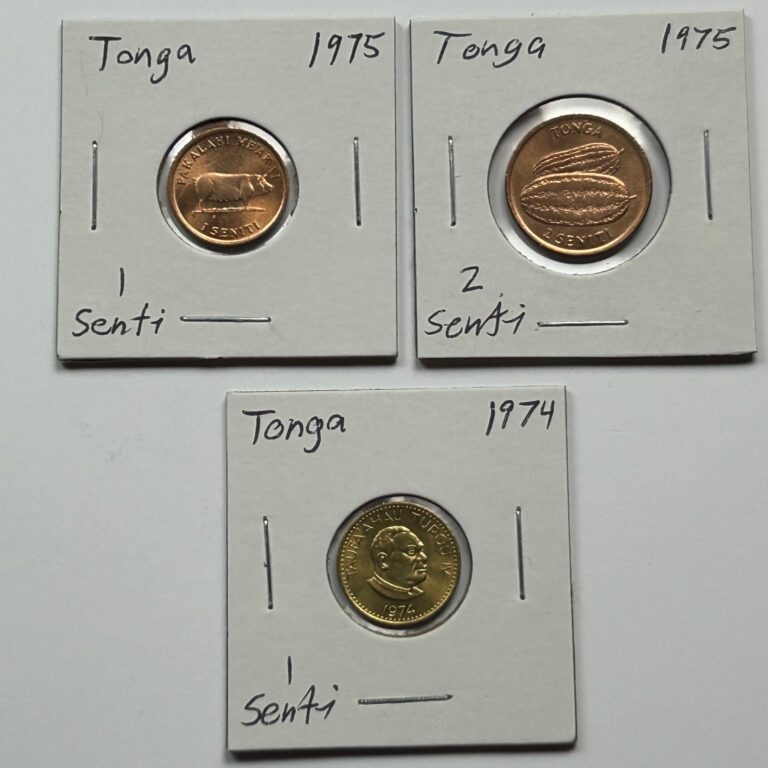 Read more about the article Tonga 3 Coin Bundle: Almost Uncirculated Condition || Vintage African Coins