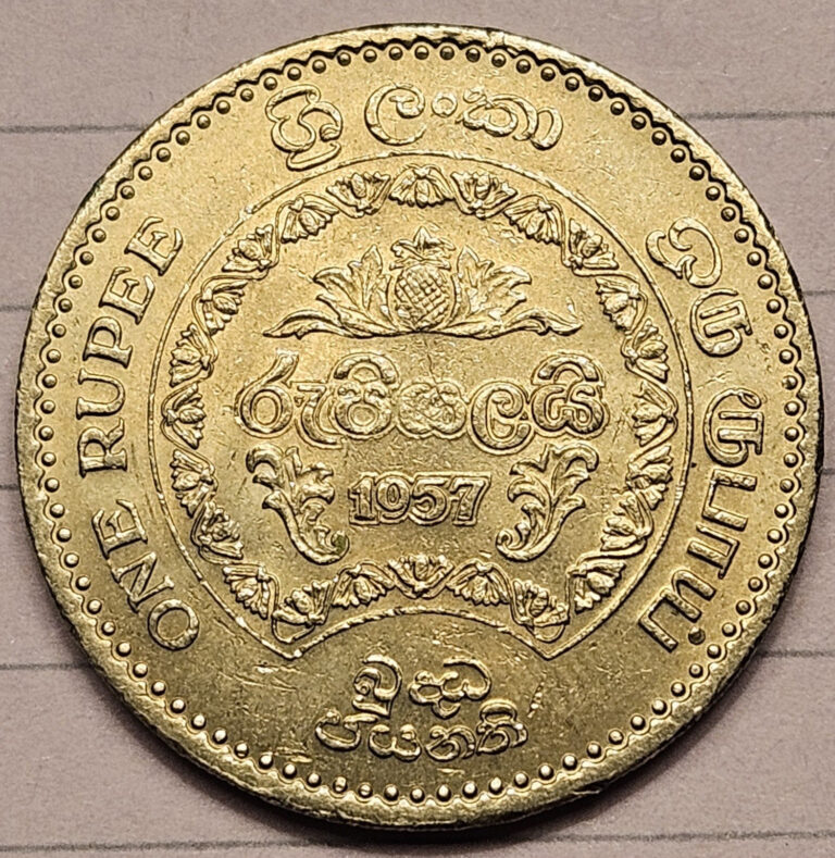 Read more about the article 1957 Ceylon/Sri Lanka 1 Rupee Copper Nickel Coin-KM#125-2500 Yrs Of Buddhism AU
