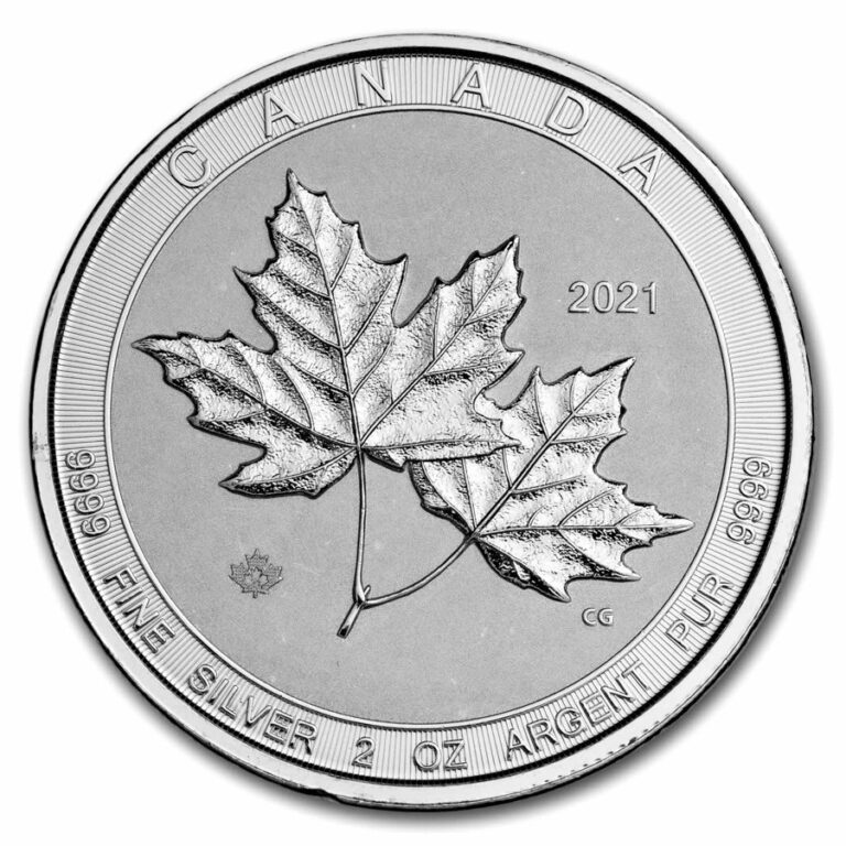 Read more about the article 2021 Canada 2 oz Silver $10 Twin Maples BU