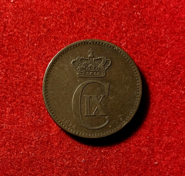 Read more about the article Denmark 1874 5 Ore Bronze Coin KM#794.1 T2930a