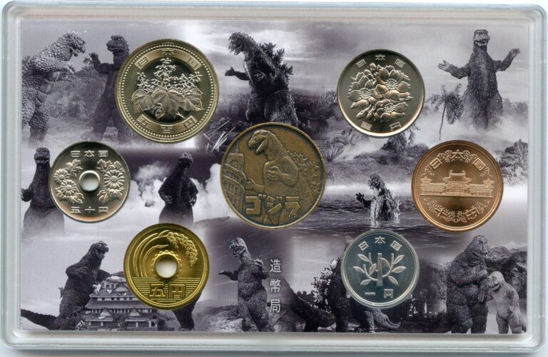 Read more about the article 2024 Japan Godzilla 6 Coin and Medal Mint Set BU Uncirculated 70th Ann. Toho JP992