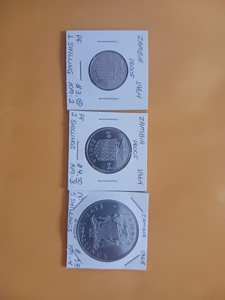 Read more about the article Zambia 3 Proof Coin Lot 1964 65