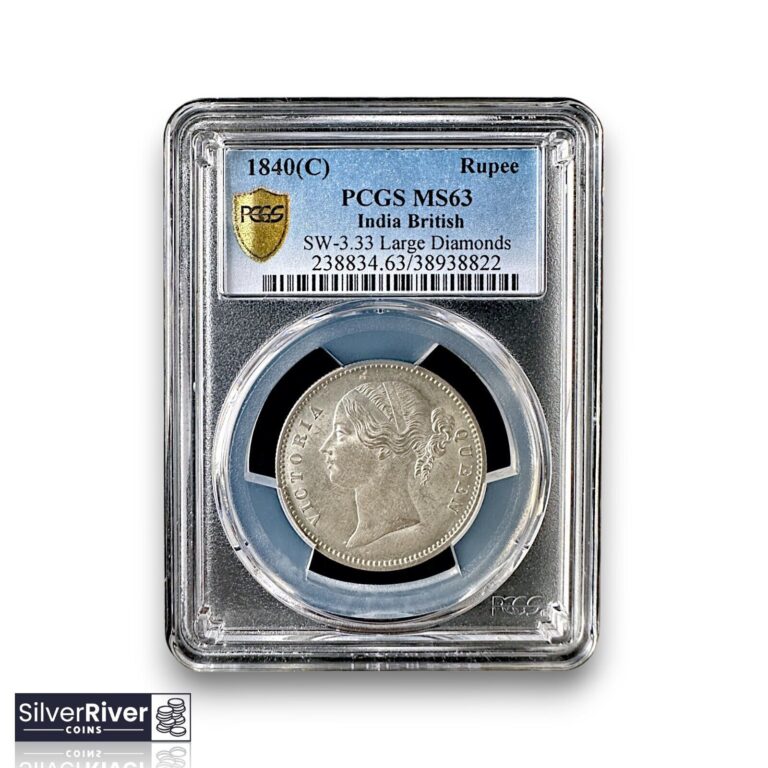 Read more about the article 1840(C) India British Silver 1 Rupee (*Certified MS63 by PCGS*) – Lustrous