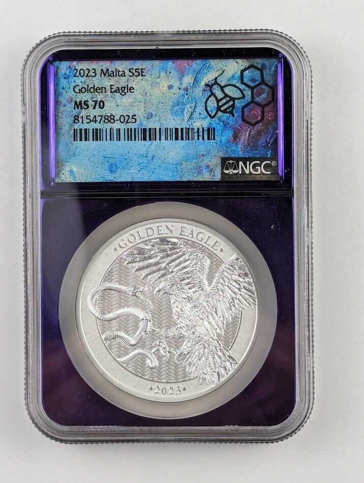 Read more about the article 2023 Malta – Golden Eagle – 1 oz Silver – NGC MS 70 – Exclusive Purple Core