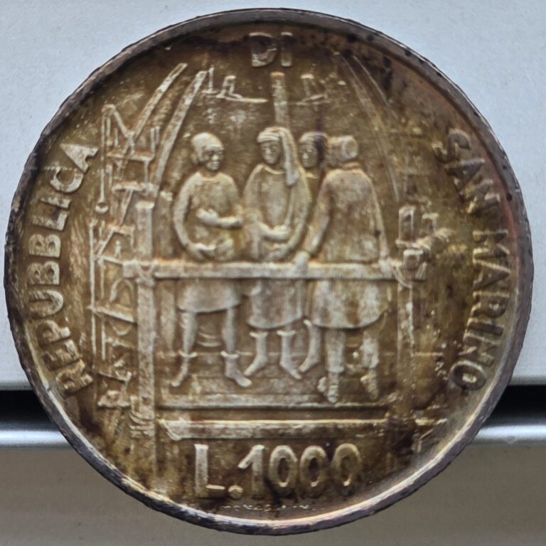 Read more about the article Nicely Toned San Marino 1977 1000 Lire Silver Coin