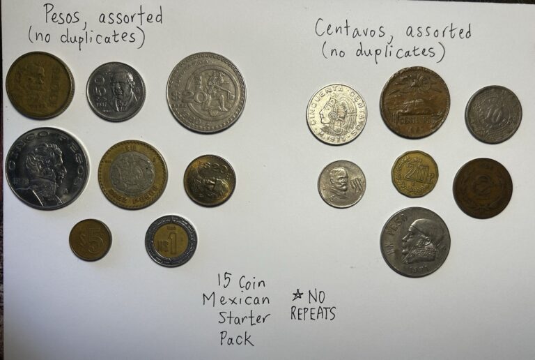 Read more about the article Mexican Coin Set  15 Pieces  Unduplicated.