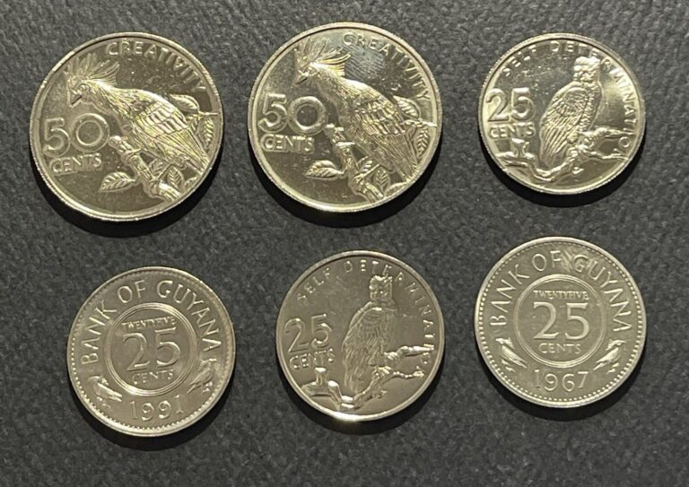 Read more about the article Guyana Mixed Years and Denominations Coins: Lot of 6