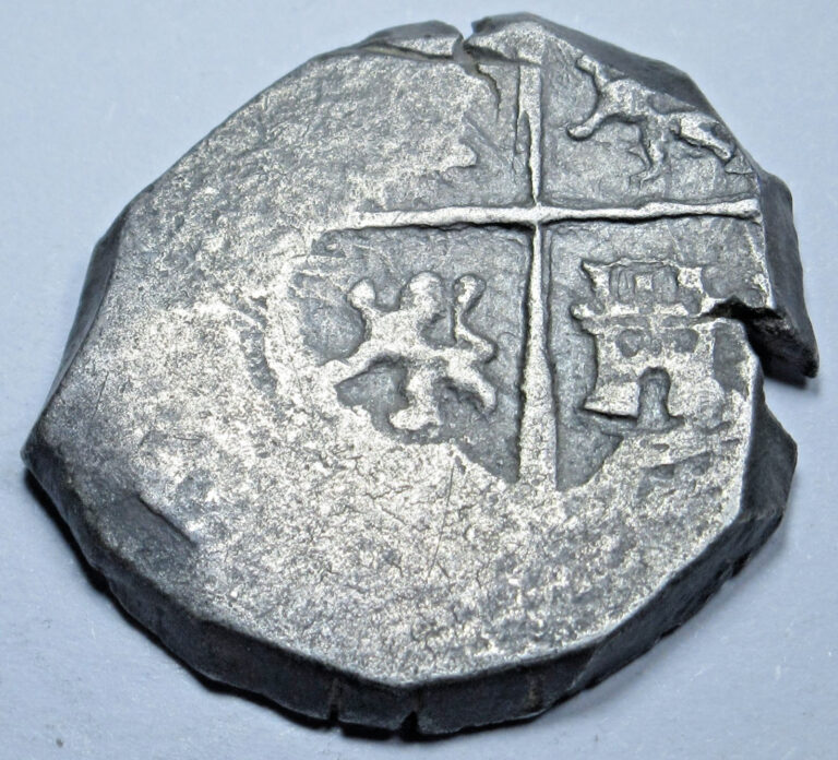 Read more about the article 1500s-1600s Spanish 2 Reales Genuine Colonial Two Bits Pirate Treasure Cob Coin