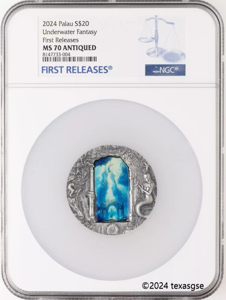 Read more about the article 2024 Palau $20 Underwater Fantasy 3oz Silver Coin NGC MS70 First Release