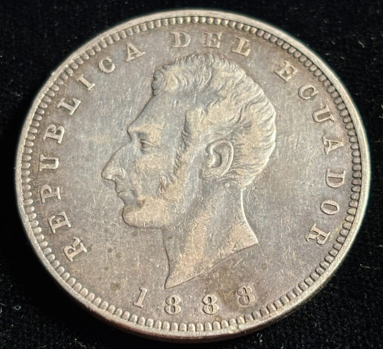 Read more about the article Ecuador 1888 Silver Sucre Heaton Mint