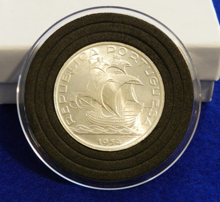 Read more about the article 1954 Portugal 10 Escudos – Beautiful Silver Sailing Ship – See PICS