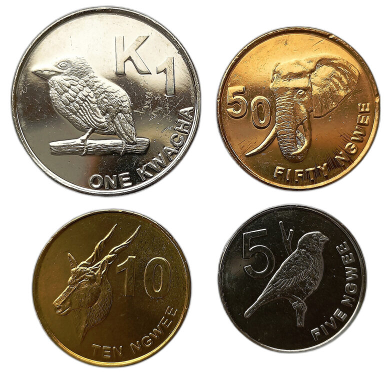 Read more about the article ZAMBIA SET OF 4 COINS 5 NGWEE – 1 KWACHA 2012 ANIMALS