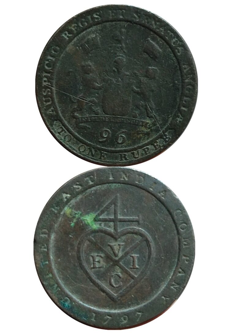 Read more about the article Sri Lanka – Ceylon Coin East Indies Company Half Dup Rupee 96 (1794-1797) Scarce