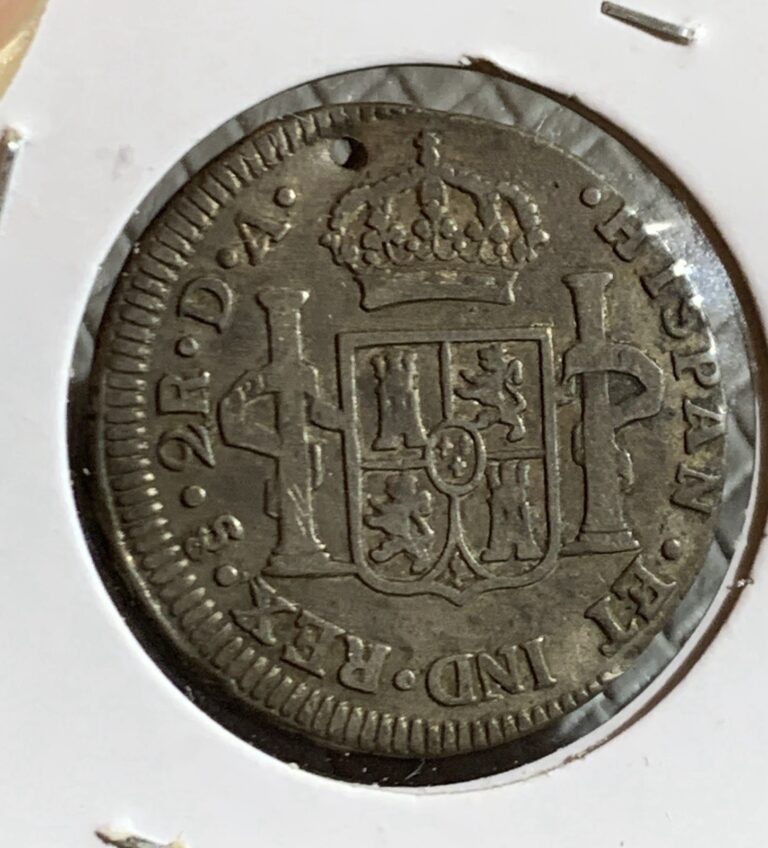 Read more about the article 1786 CHILE 2 REALES SILVER COIN XF