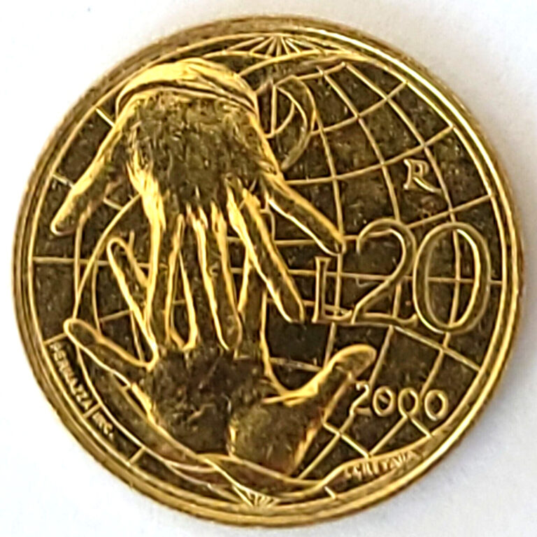 Read more about the article 2000 R San Marino 20 Lire – Man Toward 3rd Millennium Commemorative KM#400 Italy