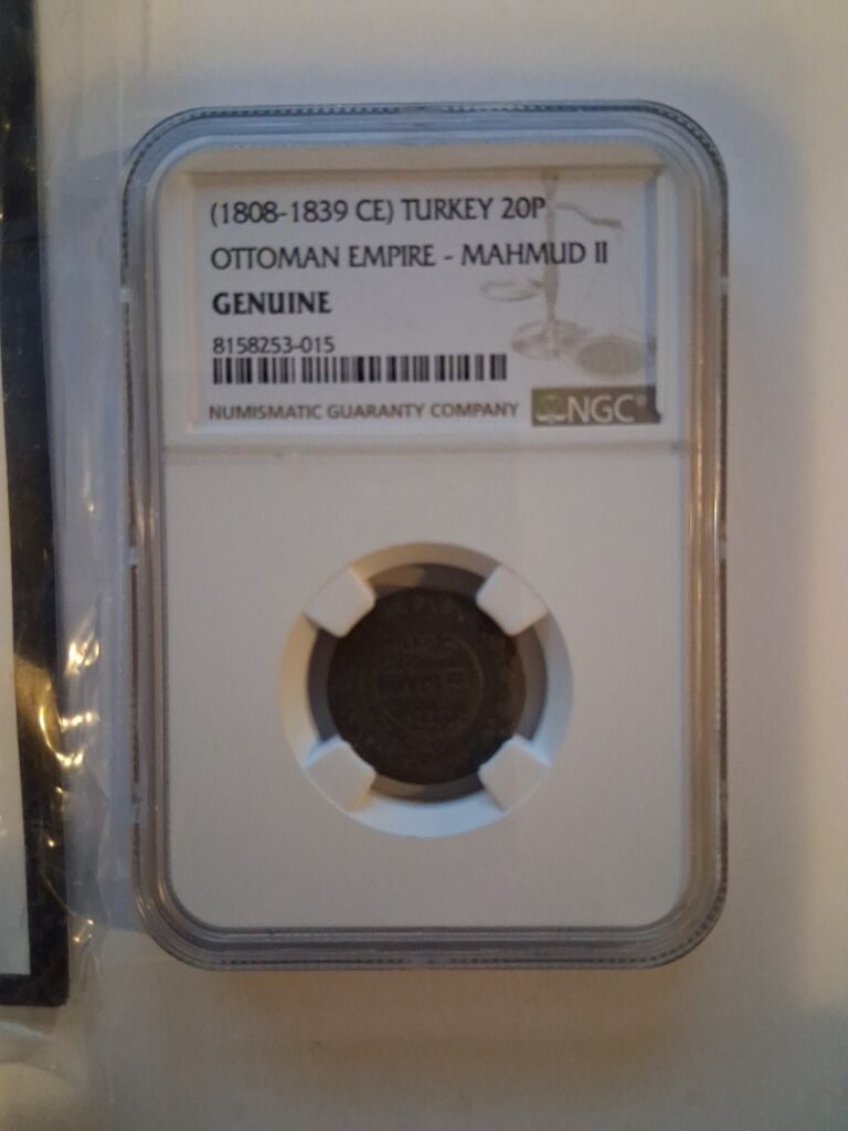 Read more about the article 1808-1839 CE Turkey 20P  Ottoman Empire-Mahmud II  NGC Genuine
