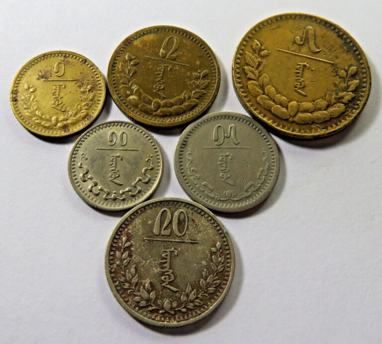 Read more about the article Mongolia Set of Six 1937 Coins KM 9-12