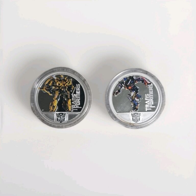 Read more about the article Lot 2011 Tuvalu Bumblebee and Optimus Transformers 1 oz Silver Coin $1 PERTH MINT
