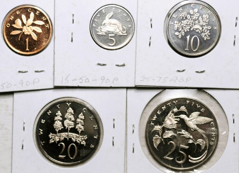 Read more about the article 1975 JAMAICA LOT OF FIVE COINS: 1-5-10-20-25 CENTS (PROOF!)