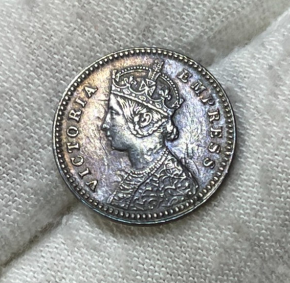 Read more about the article 1887 British India 2 Annas Silver Coin
