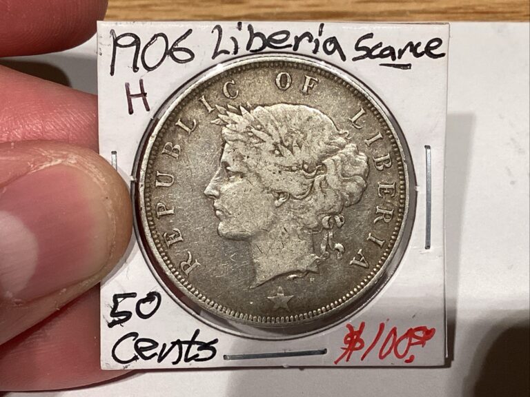 Read more about the article 1906 H Liberia Silver 50 Cents-24K Mintage Scarce
