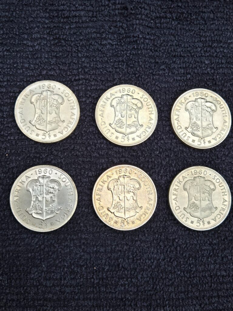 Read more about the article 1960  South  africa Silver 5 Shillings  PQ BU