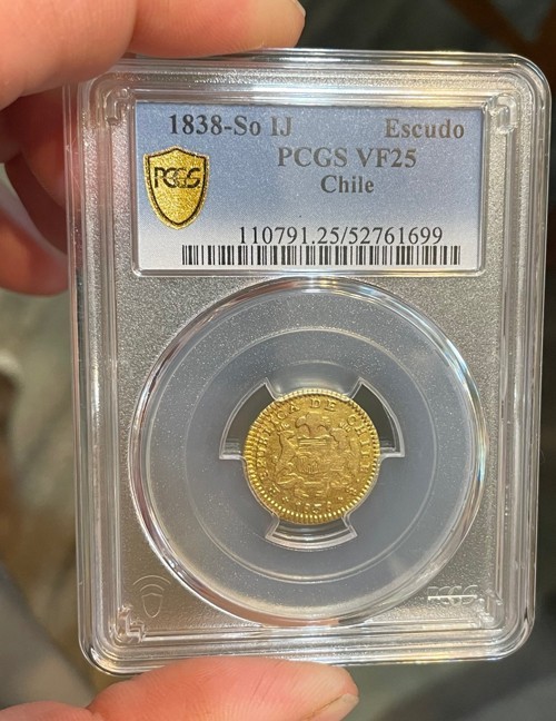 Read more about the article Chile – 1838 So IJ Gold Escudo (PCGS VF 25) – Scarce Type