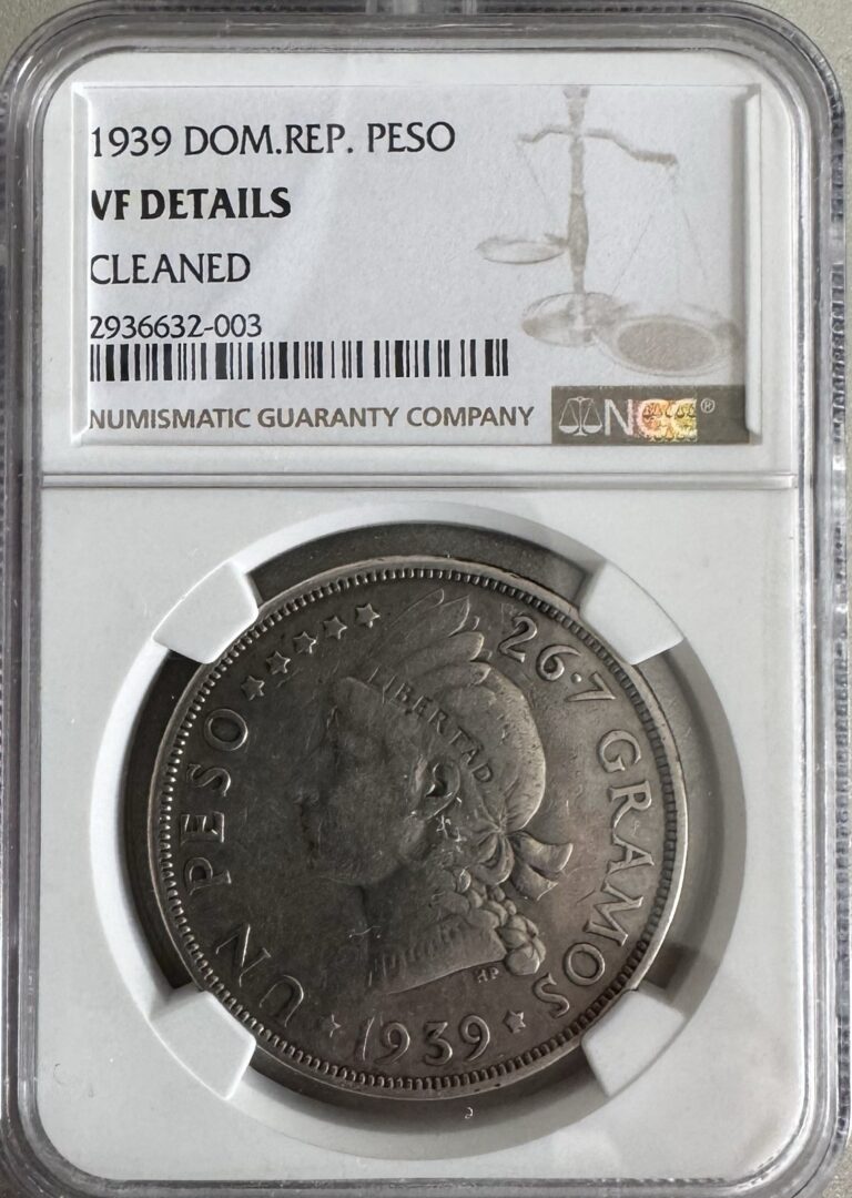 Read more about the article 1939 Dominican Republic Silver 1 Peso Coin