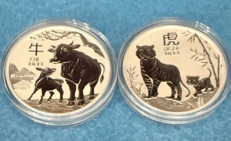 Read more about the article 2021  2022 1 oz .9999 Australian Silver Lunar Series III   ( 2oz set from roll)