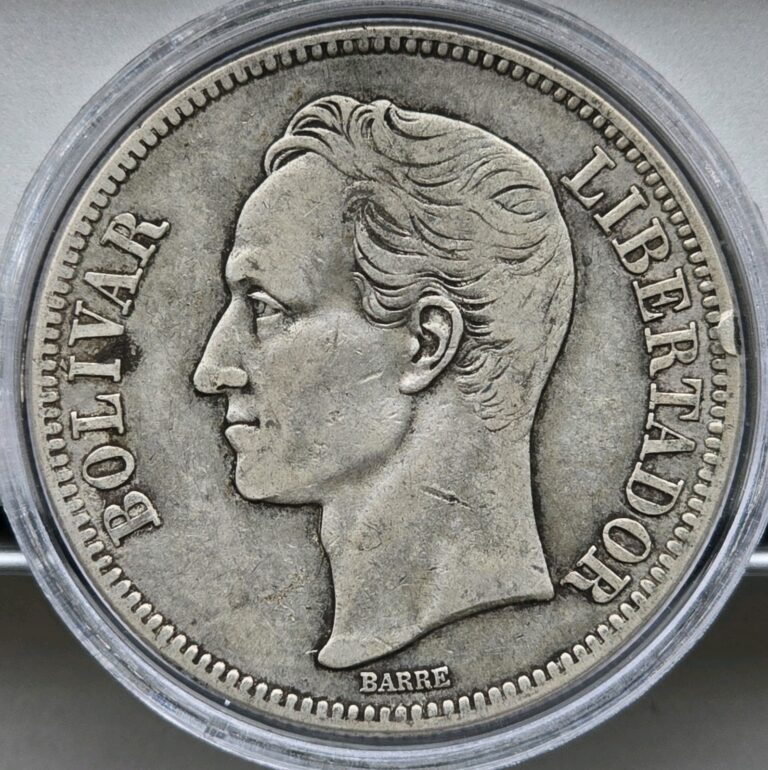 Read more about the article Venezuela 1935 5 Bolivares Silver Coin