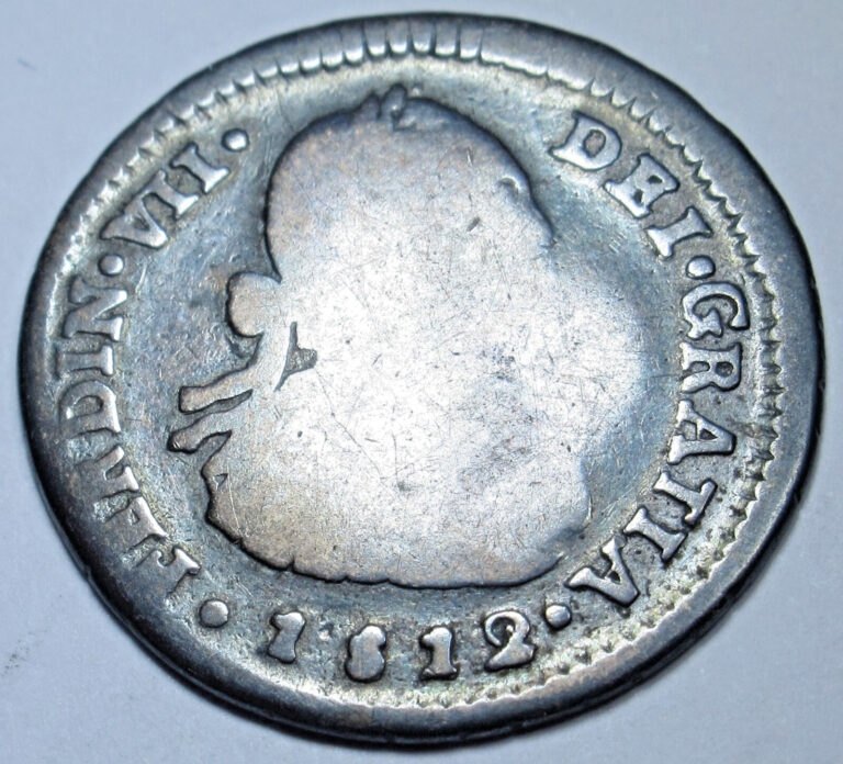 Read more about the article 1812/1 Overdate Santiago Chile Spanish Silver 1 Reales Colonial Mint Error Coin