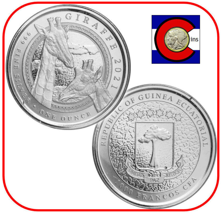 Read more about the article 2021 Equatorial Guinea Giraffe 1 oz Silver Proof-Like Coin in Capsule