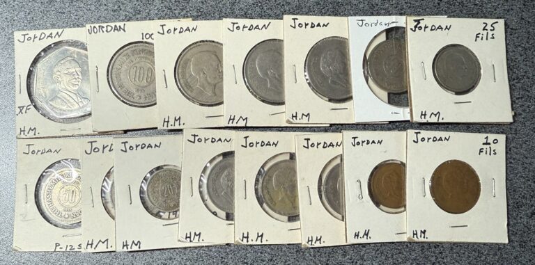 Read more about the article Jordan Coin Lot Fils 1/2 Dinar Circulated 15 Coins Lot #9870
