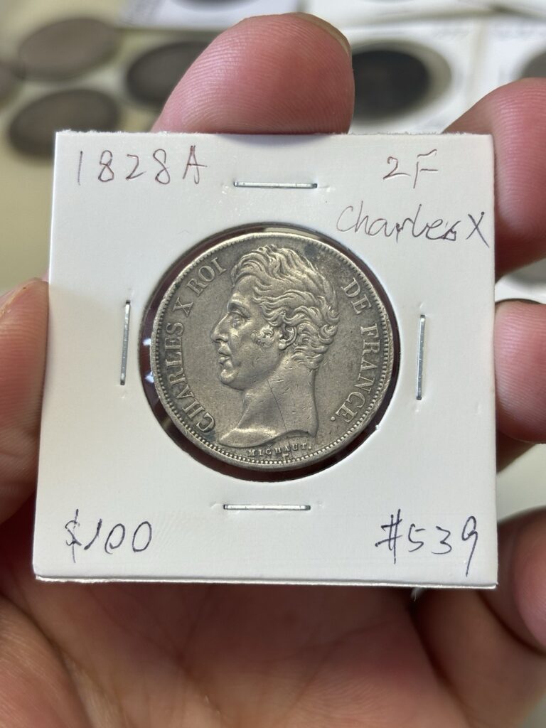 Read more about the article 1828 A France 2 Francs Silver Coin Charles X Rare