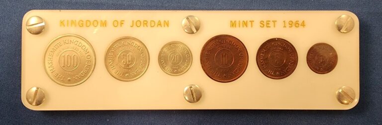 Read more about the article *RARE* Hashemite Kingdom of  Jordan 1964 6 Coin Proof-Like Mint Set