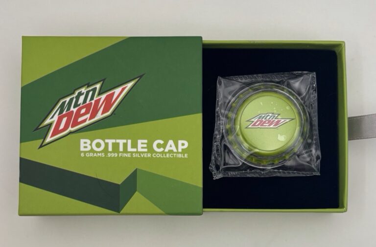 Read more about the article 2023 Chad Mountain Dew Bottle Cap 6g .999 Silver Coin