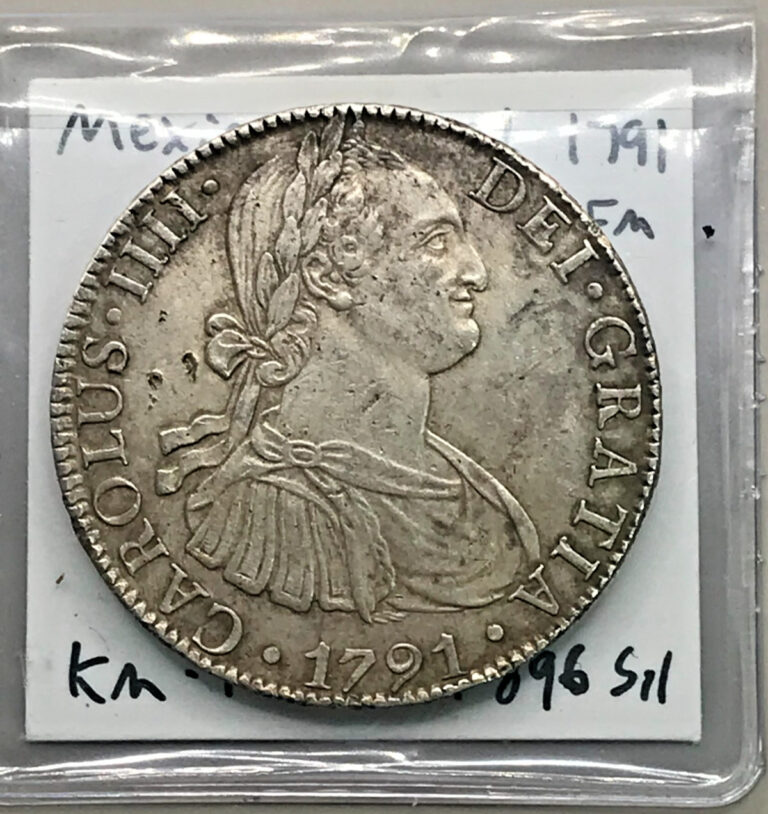 Read more about the article 1791 Mexico Silver 8 Reales OM About Uncirculated Spanish Treasure Coin