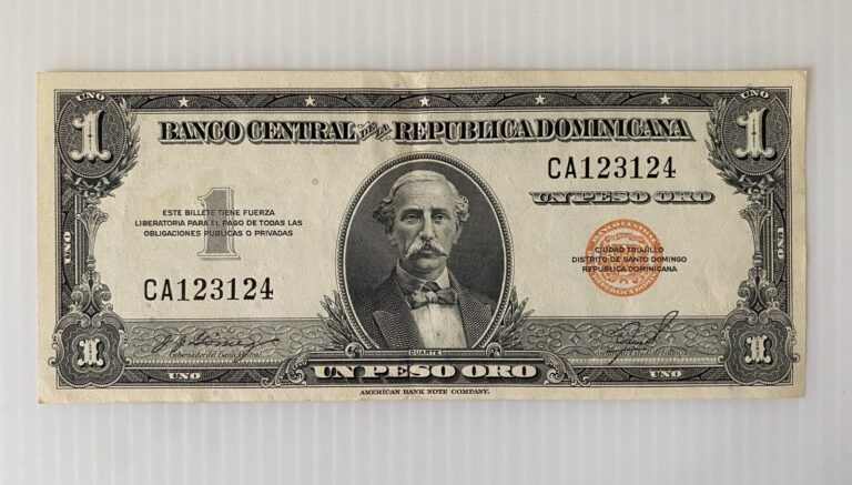 Read more about the article 1950’s Dominican Republic 1 Peso Pro Note Duarte AU Serial CA123124