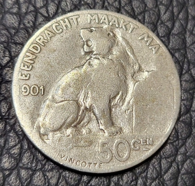 Read more about the article 1901 Belgium 50 Centimes Silver (.835) Coin