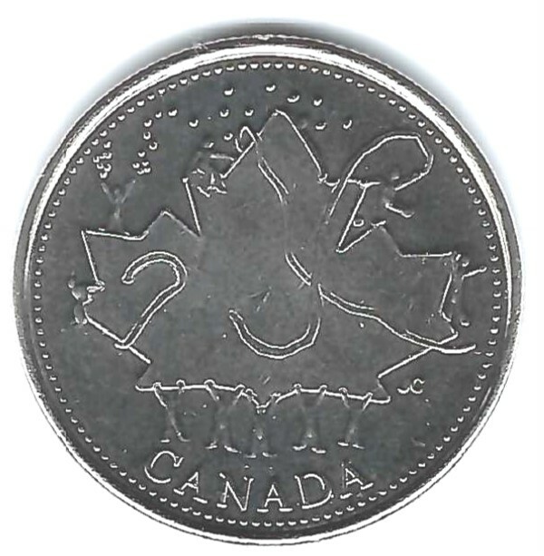 Read more about the article 2002-P Canadian Brilliant Uncirculated Canada Day 25 Cent coin!