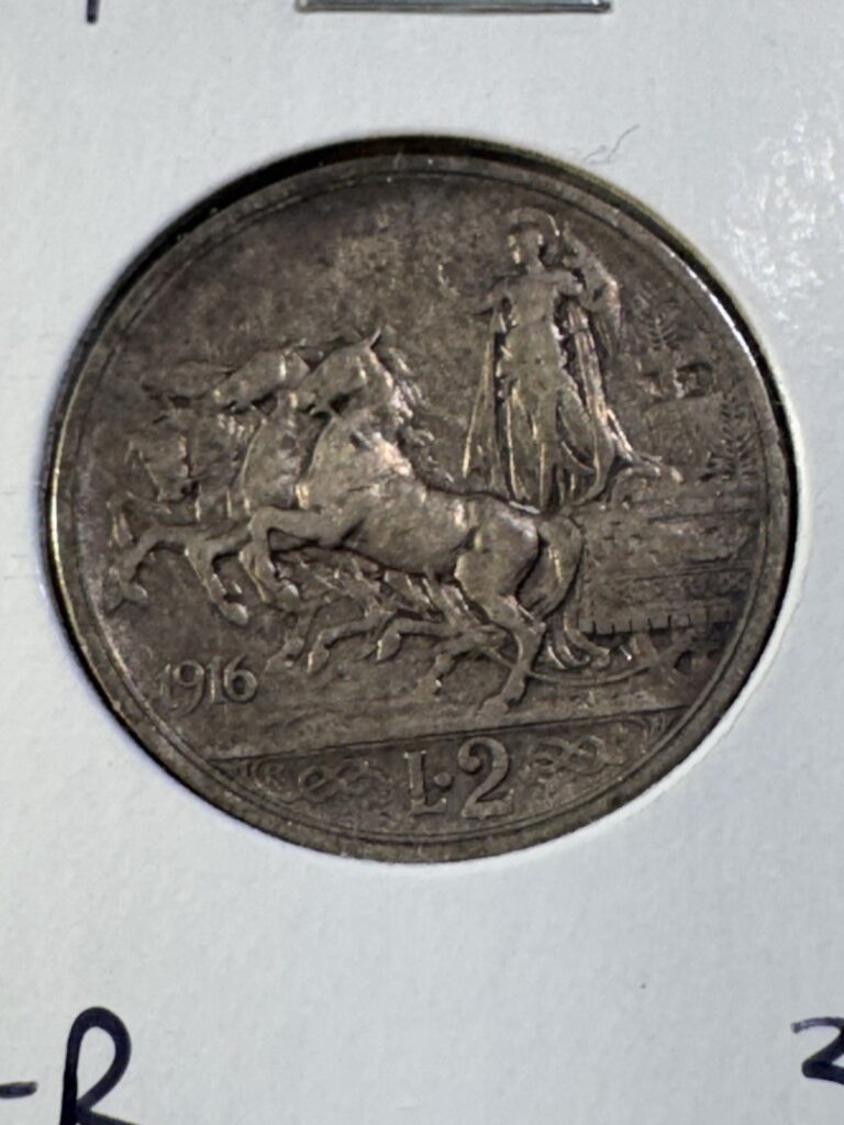 Read more about the article 1916-R Italy 2 Lire Silver Coin