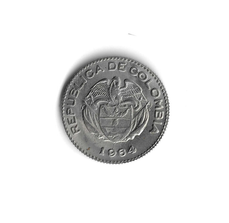 Read more about the article 1964 Colombia – 10 Centavos – 172 – Copper Nickel – 2.5g