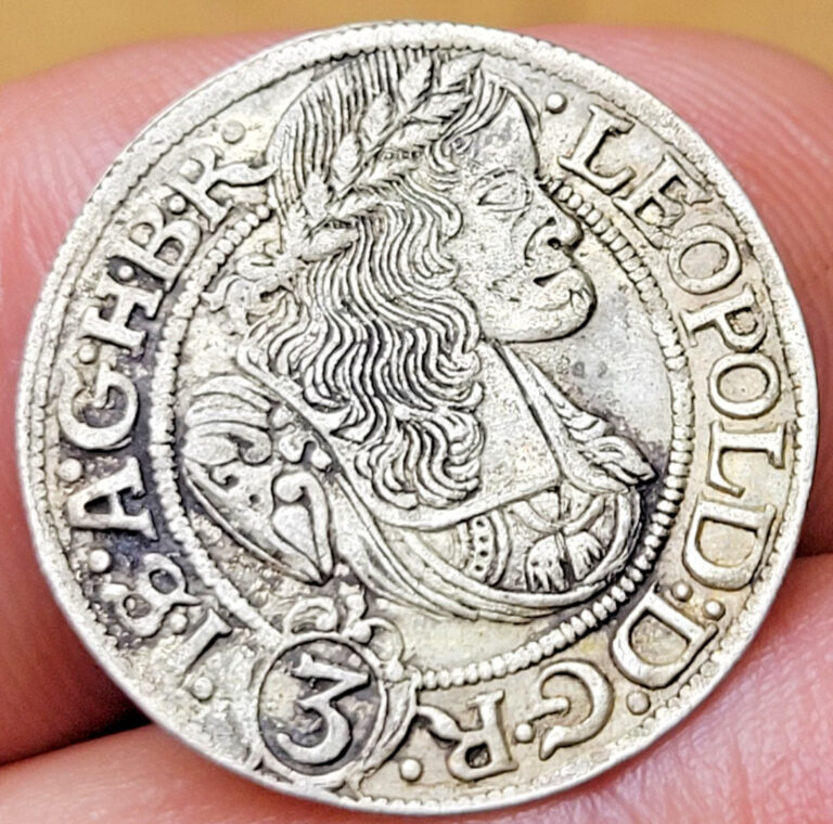 Read more about the article Austria 3 Kreuzer 1669 Leopold Silver Coin