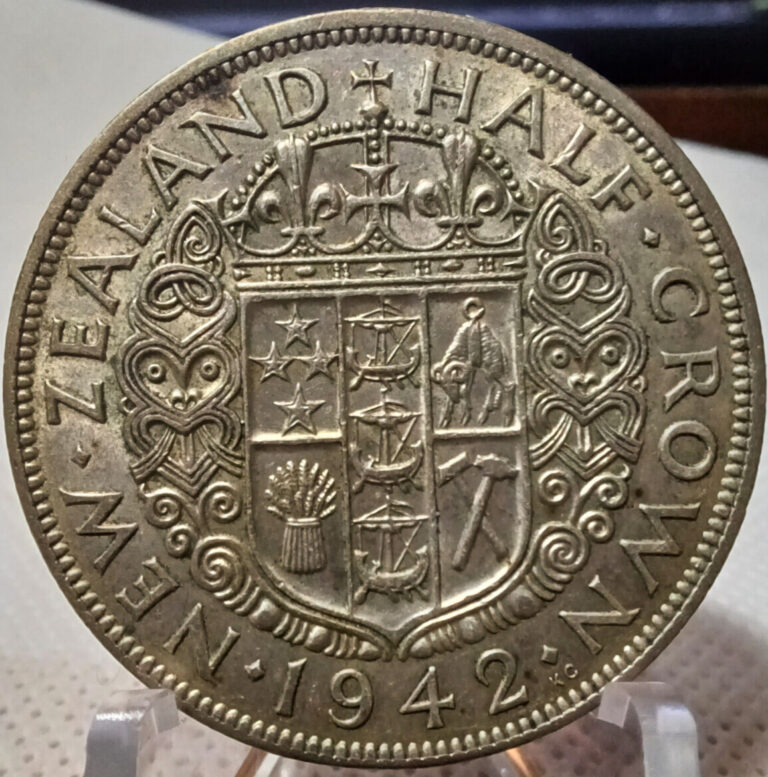 Read more about the article 1942 New Zealand Half Crown  .500 Silver  Standard Circulating Coin -Low Mintage
