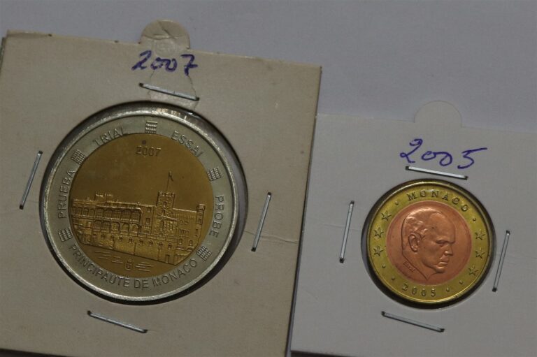 Read more about the article 🧭 🇲🇨 MONACO 2005/2007 PATTERN 2 COINS LOT B62 #27