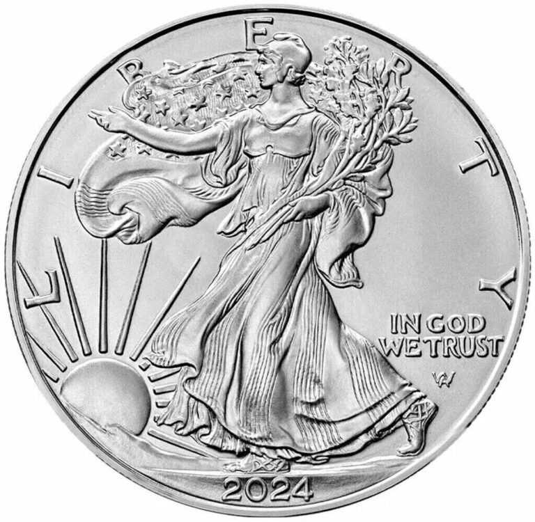 Read more about the article 2024 American Silver Eagle $1 Coin 1 oz . Fine Silver BU