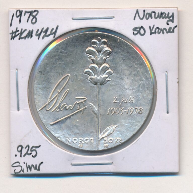 Read more about the article 1978 NORWAY 50 KRONER SILVER COIN