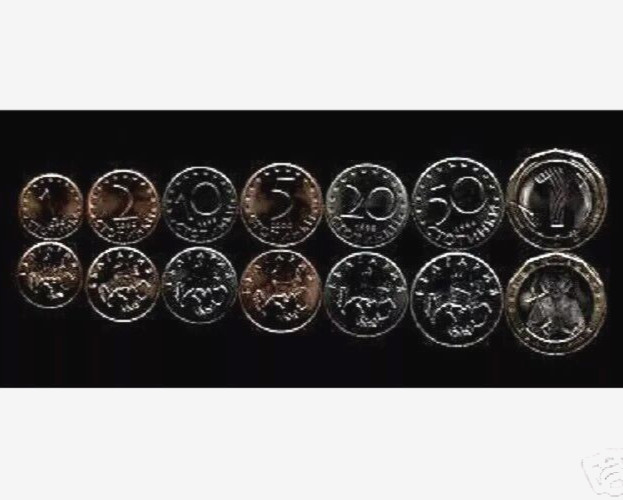 Read more about the article Bulgaria 1 2 5 10 20 50 1 LEVA 1999-2002 Bimetal UNC Bulgarian Complete COIN SET