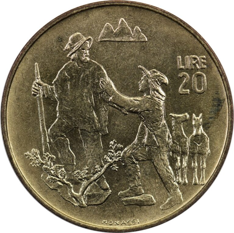 Read more about the article San Marino – 20 Lire – 1972 – Unc – Garibaldi