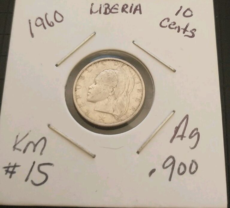 Read more about the article 1960 Liberia 25 Cents Silver (.900) Coin. KM#15. Rare!